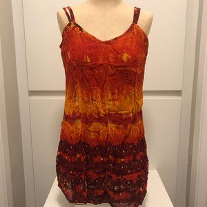 Red Fire Dancer Flirty Indian Tunic Dress / Shirt